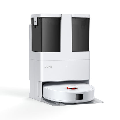 JONR T5 Lite Robot Vacuum & Mop with Mop-Wash Air-Dry Dock, Dual Rotating Mops, LDS Navigation, 4L+4L Tanks, 4,000Pa Suction, Auto Mop Lift, 2600mAh, 130-min Runtime