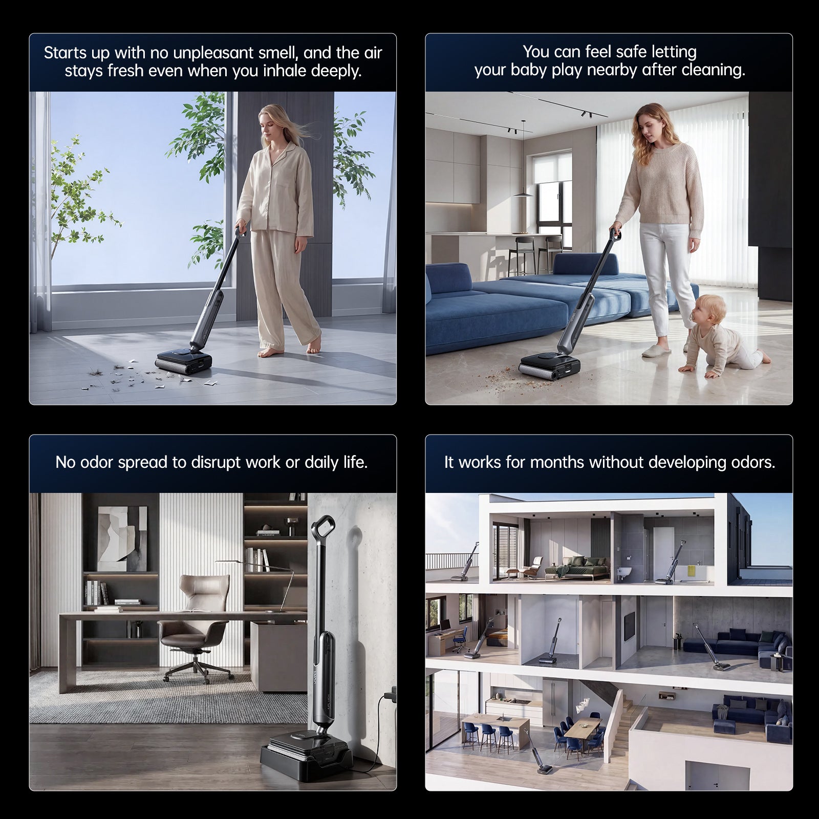JONR H2 Pro Hot-Water Wet Dry Vacuum, 20,000Pa Self-Cleaning Hard Floo