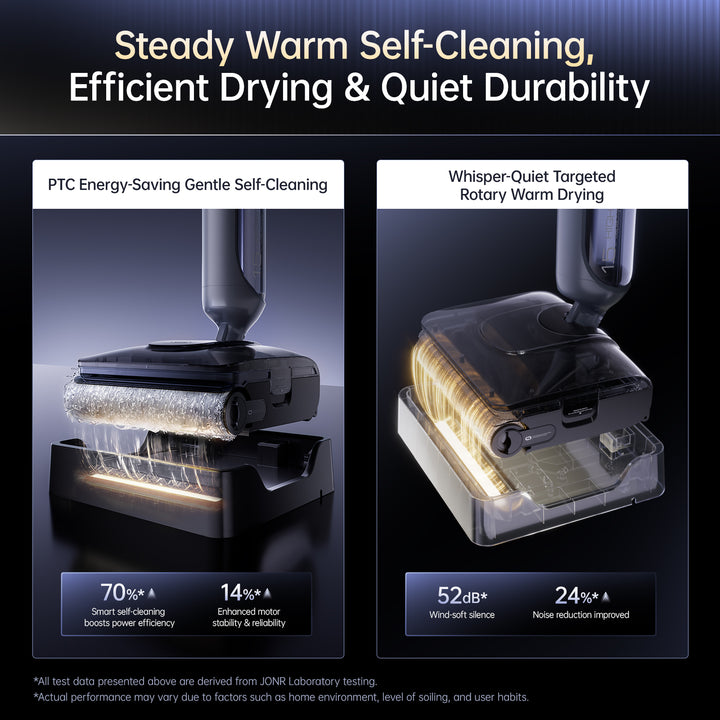 JONR H2 Pro Warm-Water Wet Dry Vacuum, 20,000Pa Self-Cleaning Hard Floor Cleaner