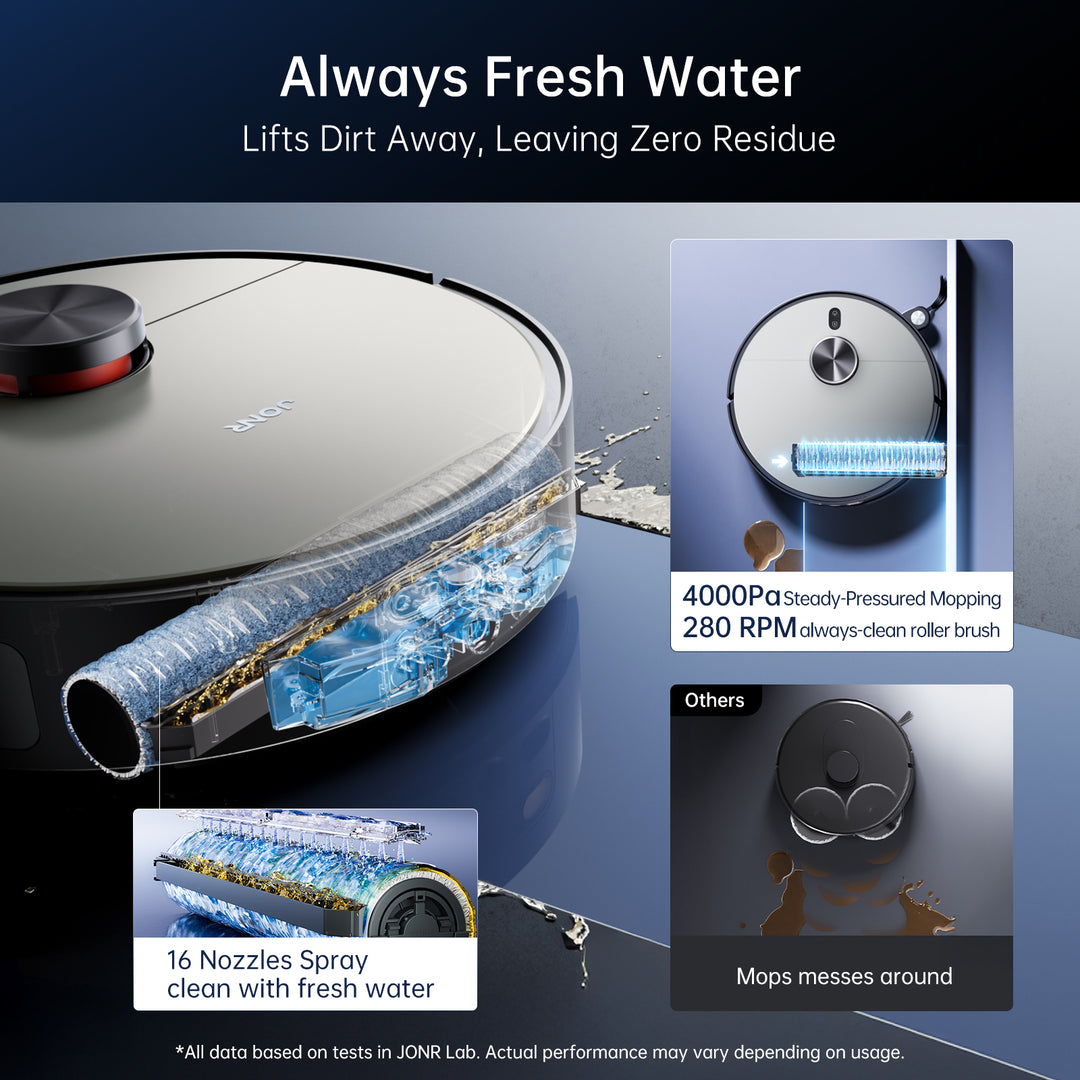 JONR X9 Pro Robot Vacuum & Mop with Mop-Wash Air-Dry Dock