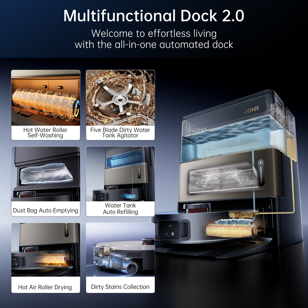 JONR X9 Pro Robot Vacuum & Mop with Mop-Wash Air-Dry Dock