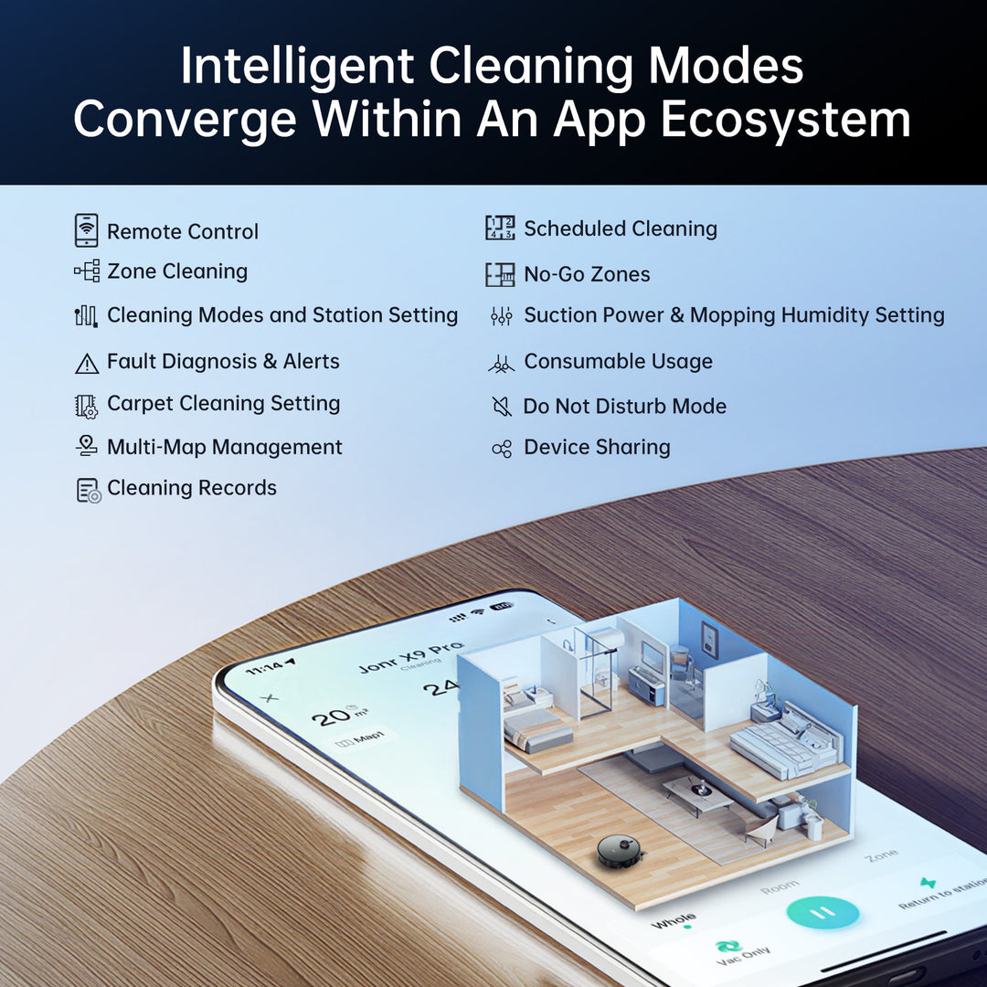 JONR X9 Pro Robot Vacuum & Mop with Mop-Wash Air-Dry Dock