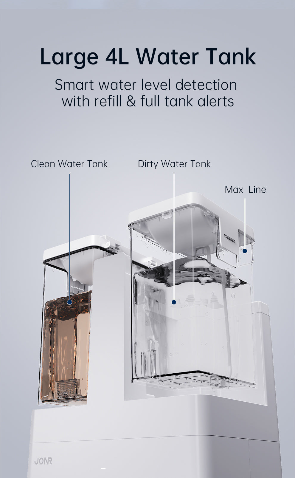 JONR T5 Lite Robot Vacuum & Mop with Mop-Wash Air-Dry Dock, Dual Rotating Mops, LDS Navigation, 4L+4L Tanks, 4,000Pa Suction, Auto Mop Lift, 2600mAh, 130-min Runtime