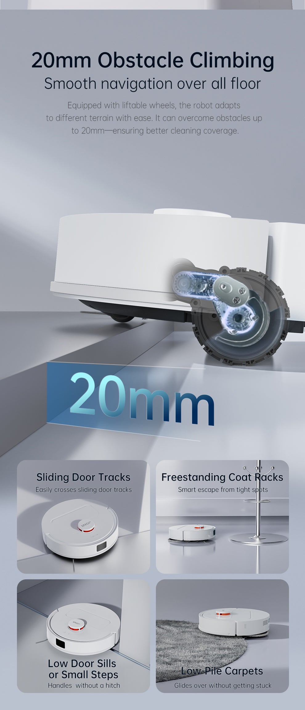 JONR T5 Lite Robot Vacuum & Mop with Mop-Wash Air-Dry Dock, Dual Rotating Mops, LDS Navigation, 4L+4L Tanks, 4,000Pa Suction, Auto Mop Lift, 2600mAh, 130-min Runtime