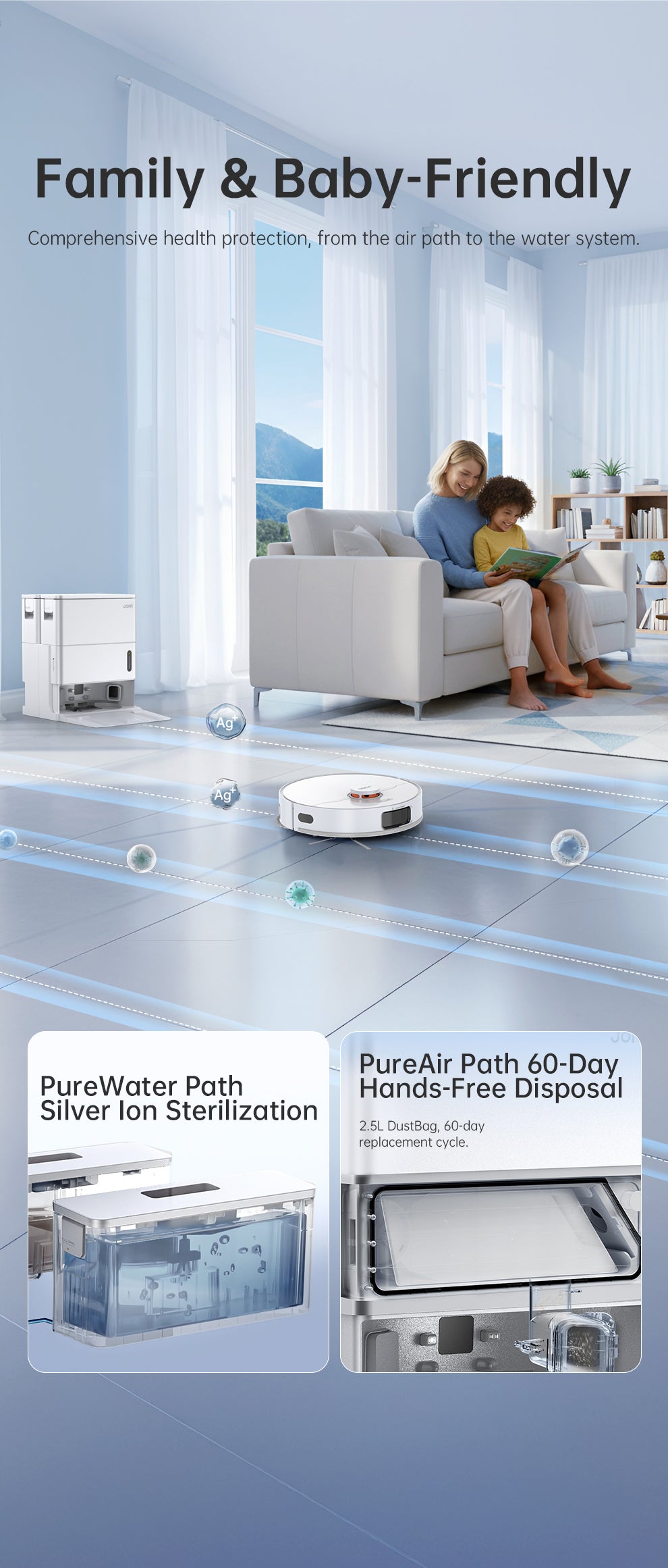 JONR T5 Pro Gen 2 Robot Vacuum and Mop with Self-Emptying Wash/Dry Dock, Dual Rotating Mops, Edge-Following Mopping & Mop Lift, LDS Navigation, 15,000Pa Suction, 5200mAh, 4L+3.5L Tanks