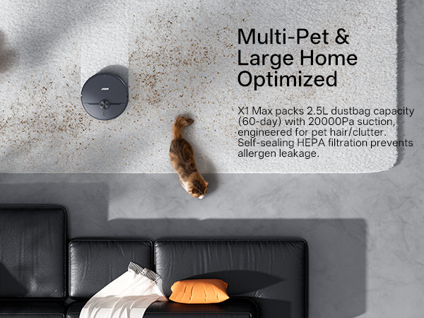 Jonr X1 Max Robot Vacuum and Mop | LiDAR Navigation | Self-Empty & Auto Mop Wash