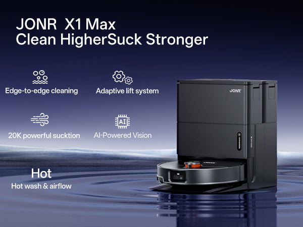 Jonr X1 Max Robot Vacuum and Mop | LiDAR Navigation | Self-Empty & Auto Mop Wash