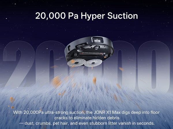 Jonr X1 Max Robot Vacuum and Mop | LiDAR Navigation | Self-Empty & Auto Mop Wash