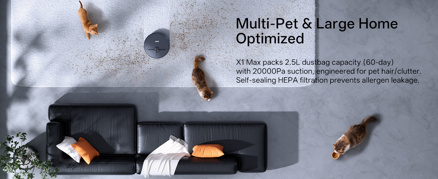 Jonr X1 Max Robot Vacuum and Mop | LiDAR Navigation | Self-Empty & Auto Mop Wash