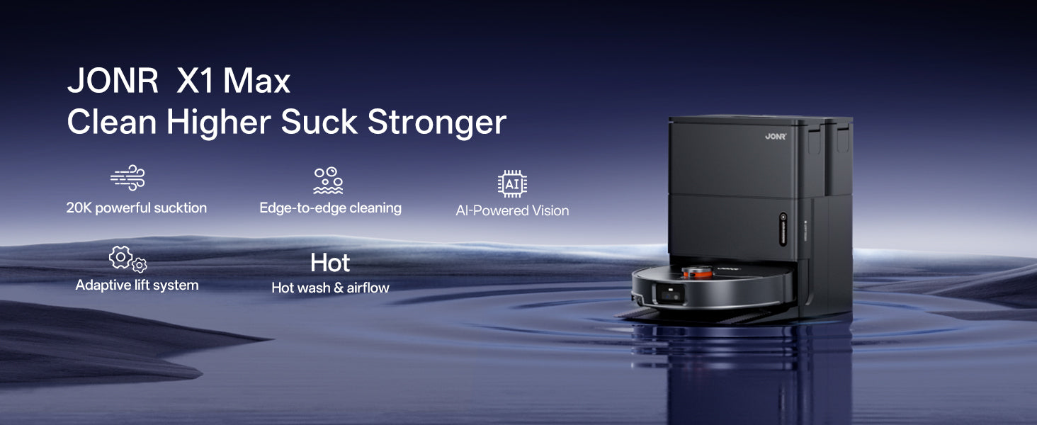 Jonr X1 Max Robot Vacuum and Mop | LiDAR Navigation | Self-Empty & Auto Mop Wash