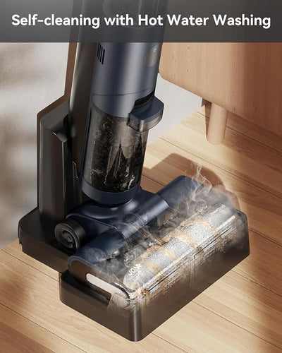 ED12 PRO Cordless Wet Dry Vacuum Cleaner, Vacuum Mop All-in-One with Hot Air Drying Self-Cleaning, Double-Sided Edge Cleaning, LED Display, Voice Prompt Design